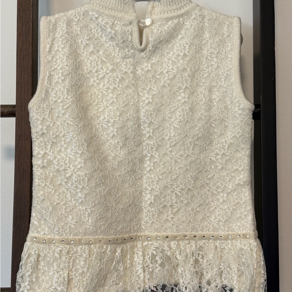 VINTAGE 2 PIECE LACE DRESS AND FUR COAT SZ 4 - Picture 5 of 8